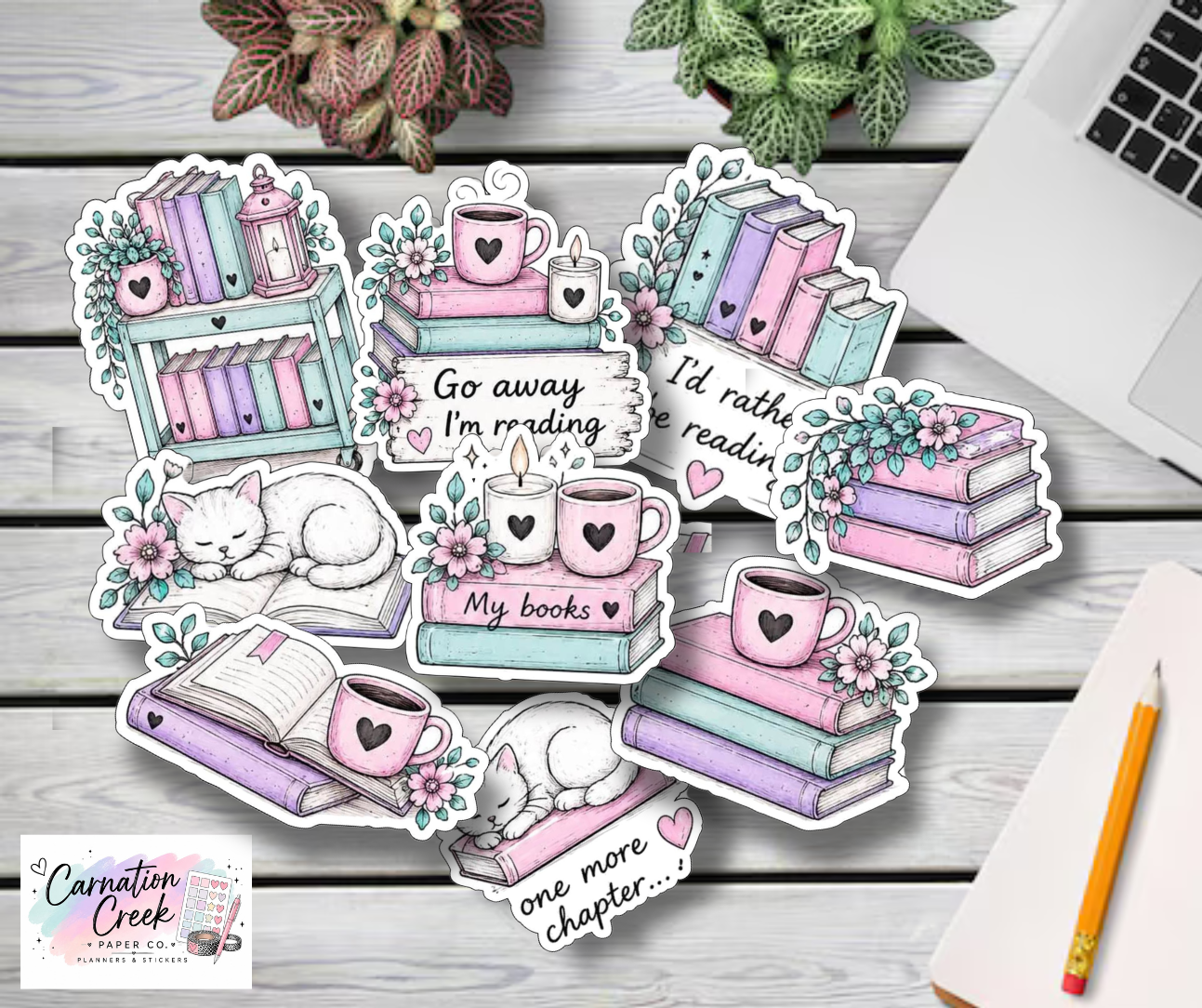Bookish Die Cut Sticker Bundle 1