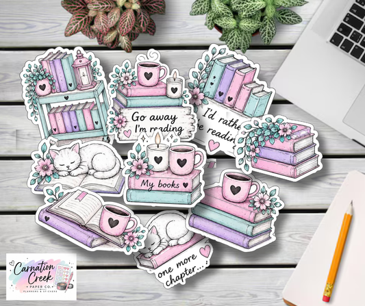 Bookish Die Cut Sticker Bundle 1