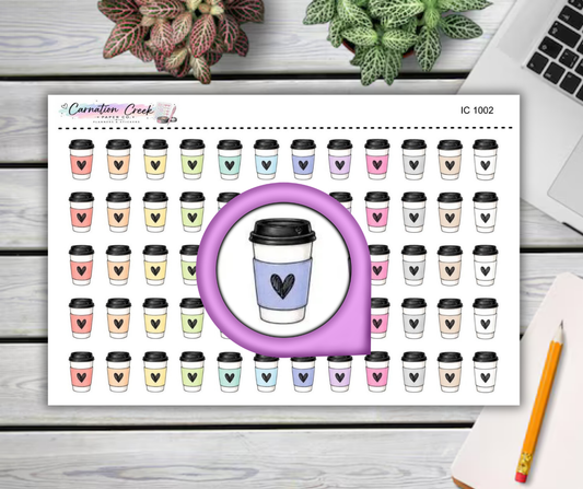 COFFEE CUPS - Planner Icon Sticker Sheet