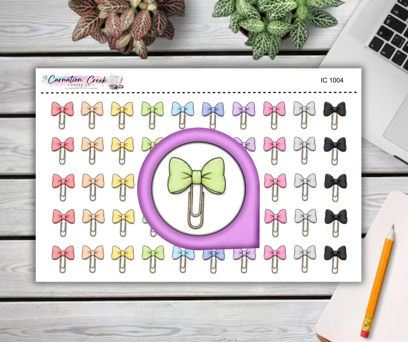 BOW PLANNER CLIPS - Planner Icon Sticker Sheet