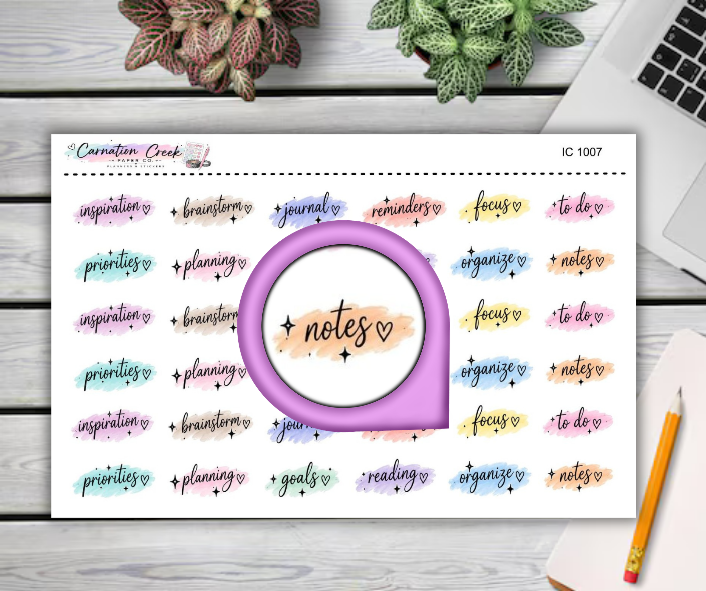 PASTEL WORDS - Planner Icon Sticker Sheet